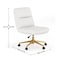 Flash Furniture Chloe Mid-Back White Padded LeatherSoft Armless Chair w/Wheels, Swivel Function, and Gold Frame CH-232174-1-WH-GLD-GG - alternate 9